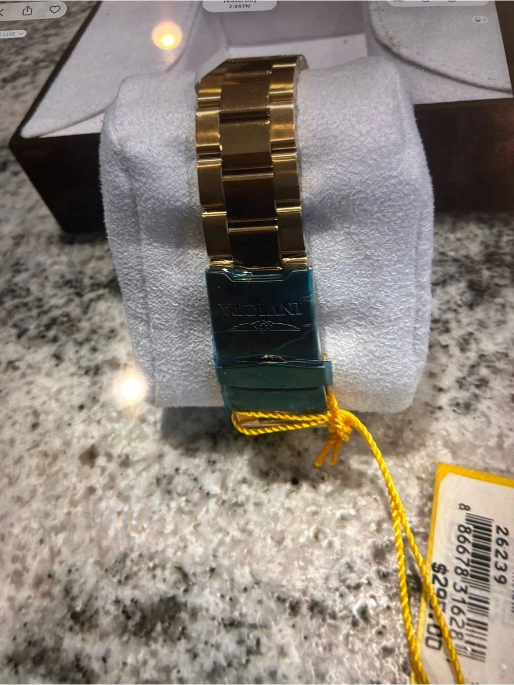 Invicta Gold Tone Bracelet Watch with Yellow Tag
